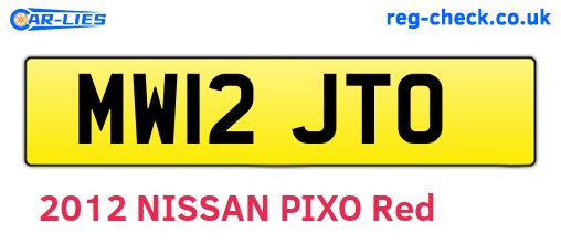 MW12JTO are the vehicle registration plates.