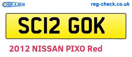 SC12GOK are the vehicle registration plates.