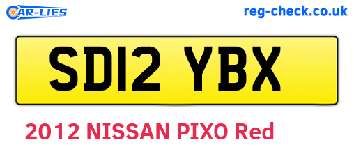 SD12YBX are the vehicle registration plates.