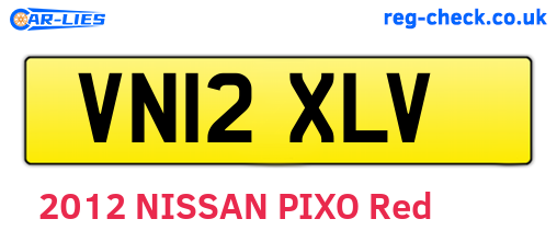 VN12XLV are the vehicle registration plates.