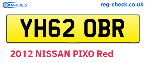 YH62OBR are the vehicle registration plates.