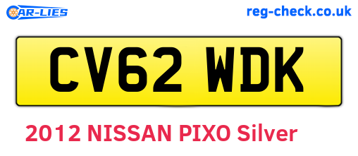 CV62WDK are the vehicle registration plates.