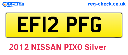 EF12PFG are the vehicle registration plates.