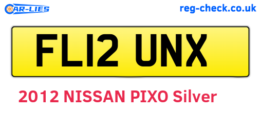FL12UNX are the vehicle registration plates.