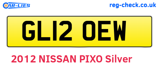 GL12OEW are the vehicle registration plates.