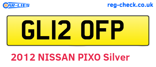 GL12OFP are the vehicle registration plates.