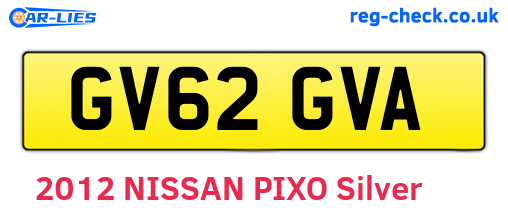 GV62GVA are the vehicle registration plates.