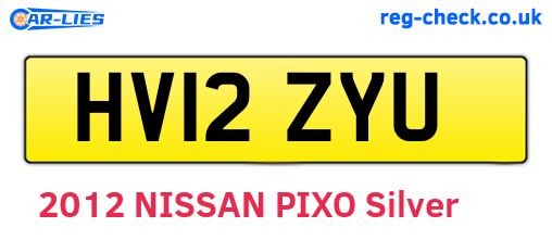 HV12ZYU are the vehicle registration plates.