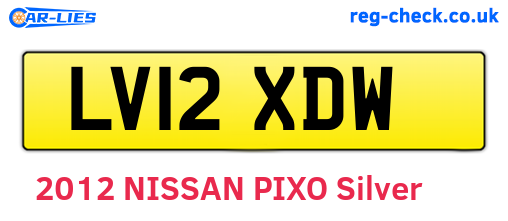LV12XDW are the vehicle registration plates.