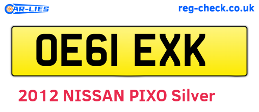 OE61EXK are the vehicle registration plates.