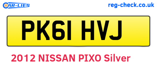 PK61HVJ are the vehicle registration plates.