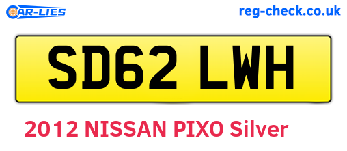 SD62LWH are the vehicle registration plates.