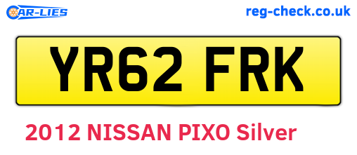 YR62FRK are the vehicle registration plates.