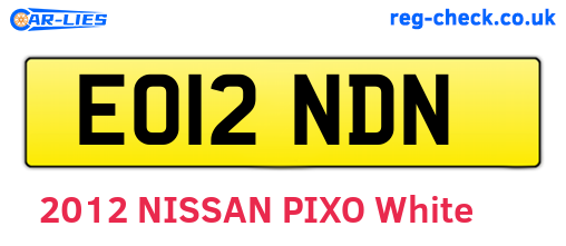 EO12NDN are the vehicle registration plates.