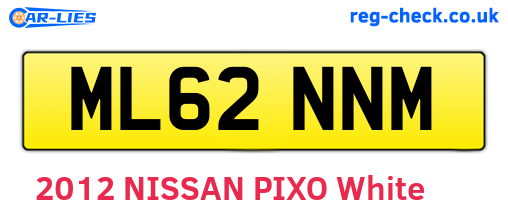 ML62NNM are the vehicle registration plates.