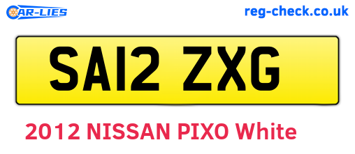 SA12ZXG are the vehicle registration plates.