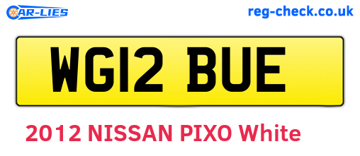 WG12BUE are the vehicle registration plates.