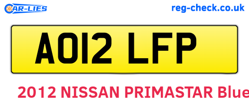 AO12LFP are the vehicle registration plates.