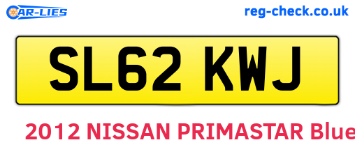 SL62KWJ are the vehicle registration plates.