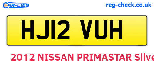 HJ12VUH are the vehicle registration plates.