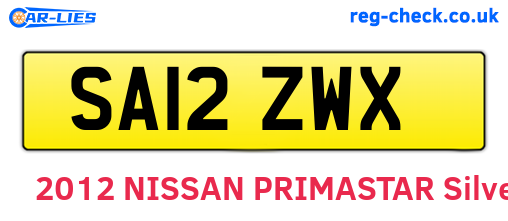 SA12ZWX are the vehicle registration plates.