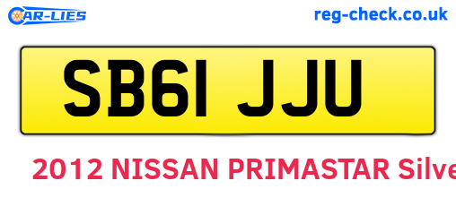 SB61JJU are the vehicle registration plates.