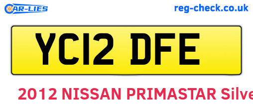 YC12DFE are the vehicle registration plates.