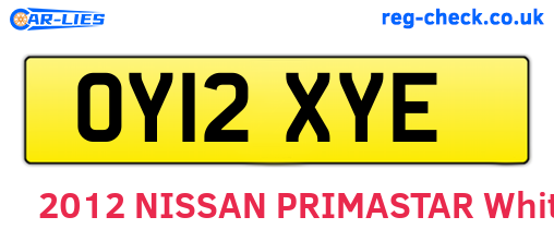OY12XYE are the vehicle registration plates.