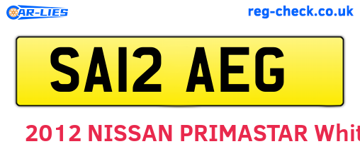 SA12AEG are the vehicle registration plates.