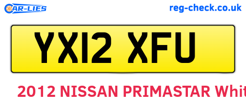 YX12XFU are the vehicle registration plates.