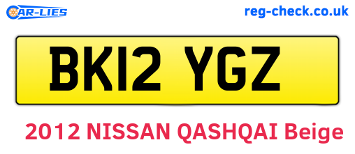 BK12YGZ are the vehicle registration plates.