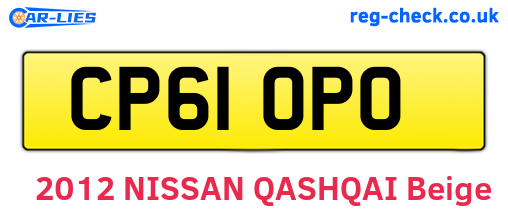 CP61OPO are the vehicle registration plates.