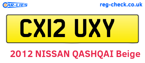 CX12UXY are the vehicle registration plates.