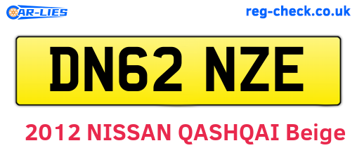 DN62NZE are the vehicle registration plates.