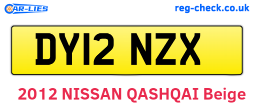 DY12NZX are the vehicle registration plates.