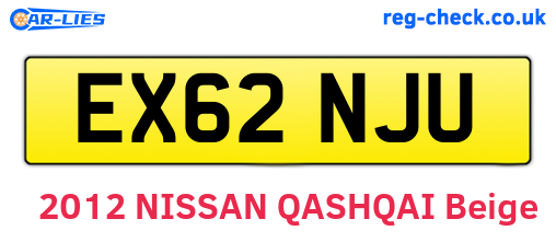 EX62NJU are the vehicle registration plates.