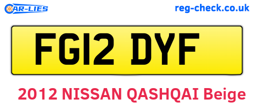 FG12DYF are the vehicle registration plates.