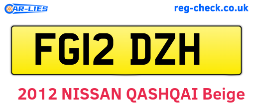 FG12DZH are the vehicle registration plates.