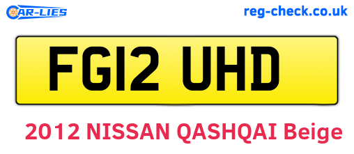 FG12UHD are the vehicle registration plates.