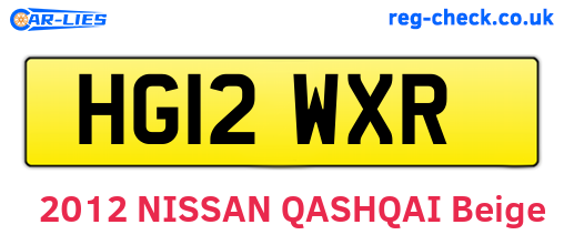 HG12WXR are the vehicle registration plates.