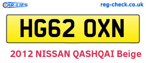 HG62OXN are the vehicle registration plates.