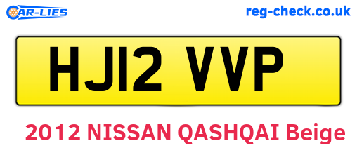 HJ12VVP are the vehicle registration plates.