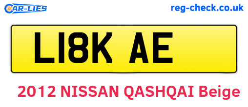 L18KAE are the vehicle registration plates.