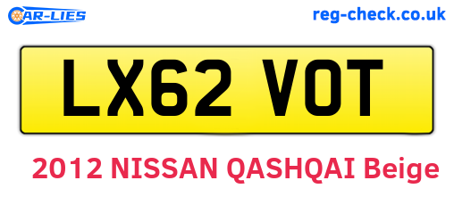 LX62VOT are the vehicle registration plates.