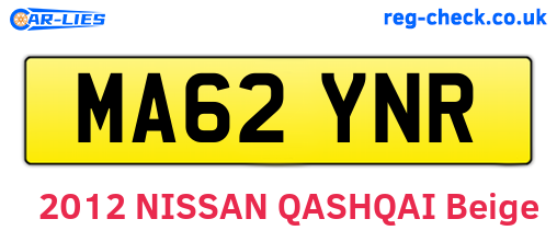 MA62YNR are the vehicle registration plates.