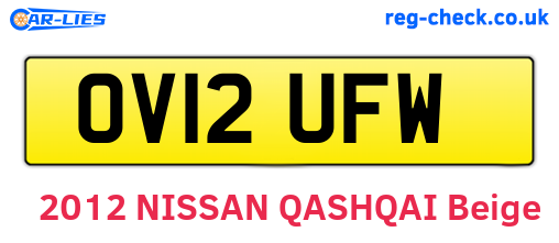 OV12UFW are the vehicle registration plates.