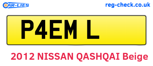 P4EML are the vehicle registration plates.