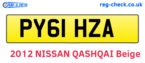 PY61HZA are the vehicle registration plates.