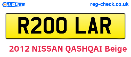 R200LAR are the vehicle registration plates.