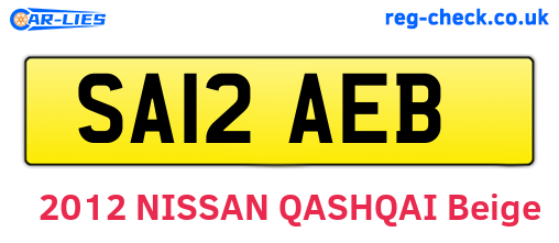 SA12AEB are the vehicle registration plates.